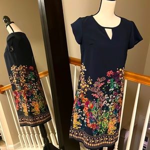 Merona | navy dress with floral pattern